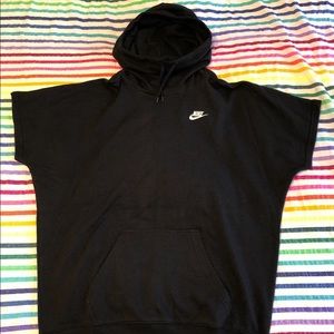 Nike SS Black Hoodie Poncho Sweatshirt Sz L